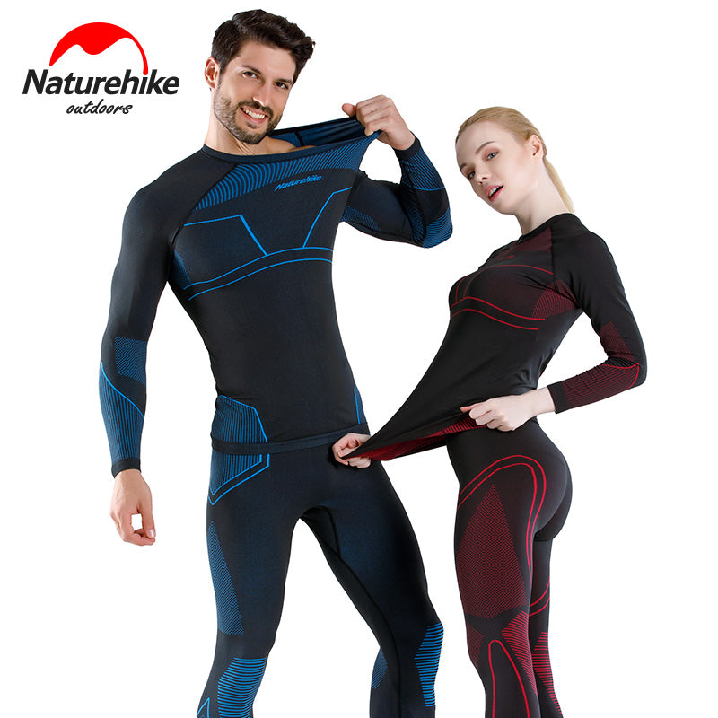 Naturehike Men Women Winter Quick Dry Anti-microbial Stretch Thermal Long Johns Polyester Thick Skiing Thermal Underwear Set