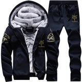 LBL Fleece Winter Tracksuit Men Set Streetwear Mens Hoodie Sets Camouflage Thick Hooded Jacket Male Patchwork Moleton Masculino