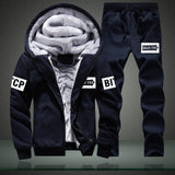 LBL Fleece Winter Tracksuit Men Set Streetwear Mens Hoodie Sets Camouflage Thick Hooded Jacket Male Patchwork Moleton Masculino