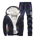 LBL Fleece Winter Tracksuit Men Set Streetwear Mens Hoodie Sets Camouflage Thick Hooded Jacket Male Patchwork Moleton Masculino
