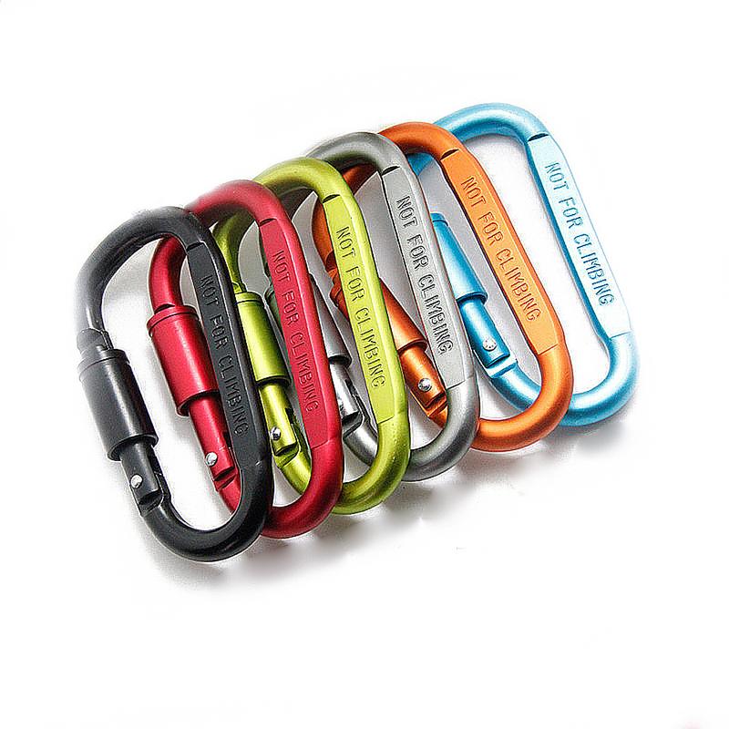 1Pcs Carabiner Climbing Accessories Aviation Aluminum Alloy D-type Hanging Buckle With Lock Key Tool Equipment Outdoor Supplies