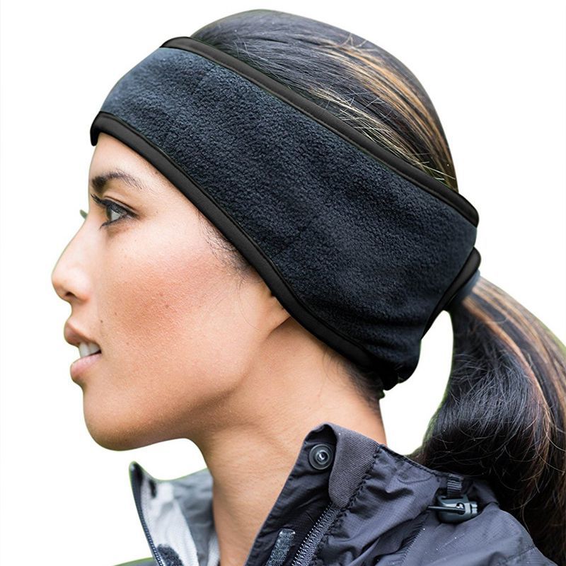 Sport Headband Unisex Earmuff Thermal Folding Fluffy Ponytail Hair Band Ear Warmer Outdoor Cycling Sportswear 25x9.5cm Zi