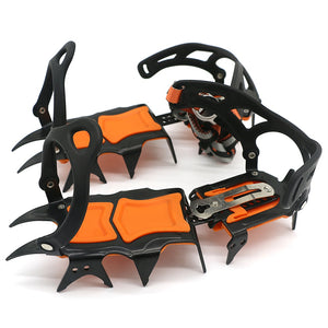 14 Teeth Crampons Manganese Steel Climbing Gear Snow Ice Anti-Skid Climbing Shoe Grippers Crampon Traction Device Mountaineering