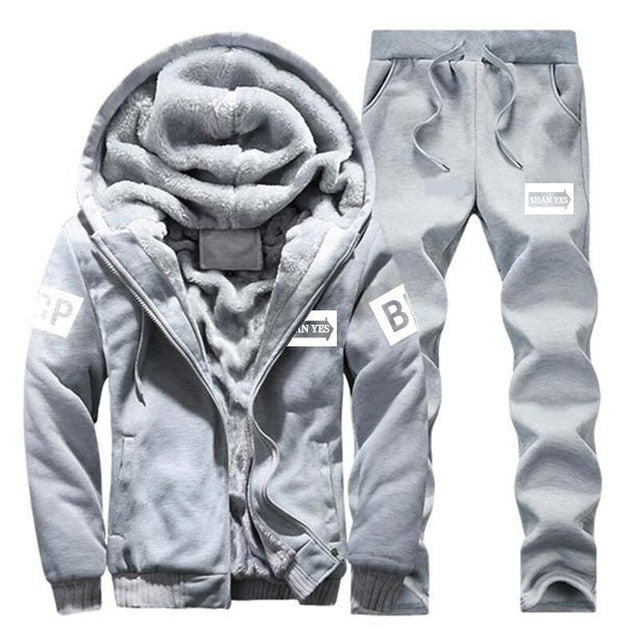 LBL Fleece Winter Tracksuit Men Set Streetwear Mens Hoodie Sets Camouflage Thick Hooded Jacket Male Patchwork Moleton Masculino