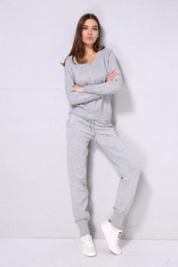 Turtleneck Pullover Sweatshirts Knit Pants Suit Two Piece Sets Women Autumn Winter Warm Knitted Tracksuit Sporting Suit Female