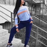 Turtleneck Pullover Sweatshirts Knit Pants Suit Two Piece Sets Women Autumn Winter Warm Knitted Tracksuit Sporting Suit Female