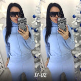 Turtleneck Pullover Sweatshirts Knit Pants Suit Two Piece Sets Women Autumn Winter Warm Knitted Tracksuit Sporting Suit Female