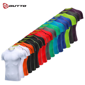 Outto Men's Gym Shirt Running Fitness Sport Training Short Sleeve Top #126