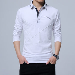 5XL Polo Shirt Collar Men Plus Size 3XL 4XL Autumn Button Brand Men Polo Shirt Long Sleeve Casual Male Shirt Dress Polo Shirts