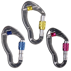 Screwgate Rock Climbing Mountaineering Carabiner Buckle with Pulley Wheel for Tree Carving Arborist Rigging Rappelling Rescue