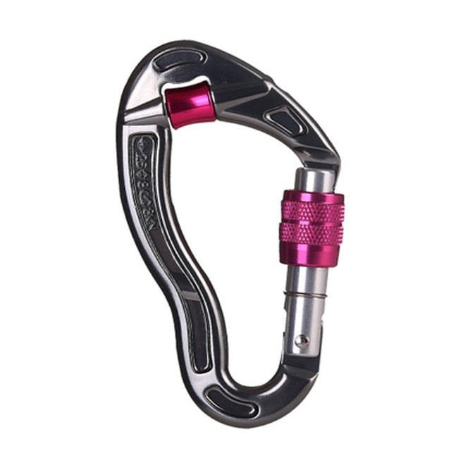 Screwgate Rock Climbing Mountaineering Carabiner Buckle with Pulley Wheel for Tree Carving Arborist Rigging Rappelling Rescue