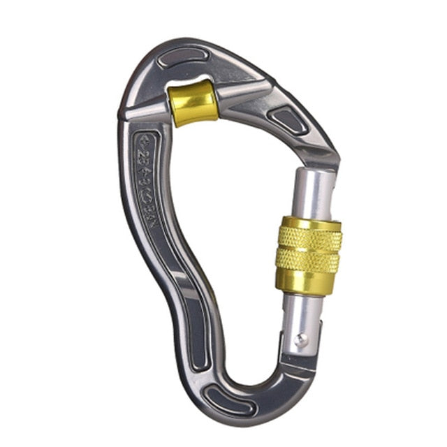 Screwgate Rock Climbing Mountaineering Carabiner Buckle with Pulley Wheel for Tree Carving Arborist Rigging Rappelling Rescue