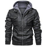 New Autumn Winter Motorcycle Leather Jacket Men Windbreaker Hooded PU Jackets Male Outwear Warm PU Baseball Jackets Size S-4XL