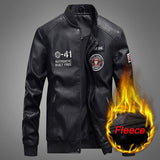 New Autumn Winter Motorcycle Leather Jacket Men Windbreaker Hooded PU Jackets Male Outwear Warm PU Baseball Jackets Size S-4XL